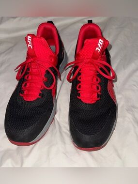 UFC Men's Black and Red Performance Sneakers